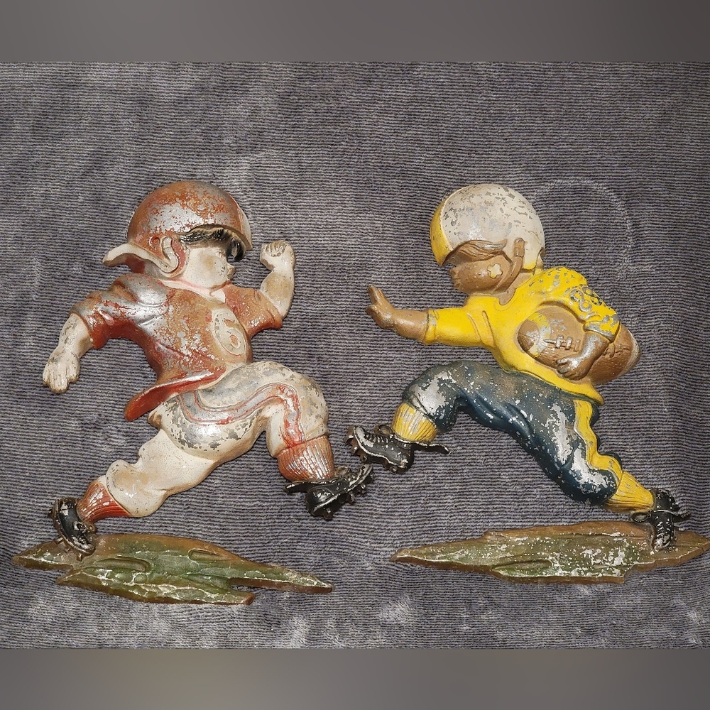 Sexton 1970 Kids Football Action Figures Set - Red and Yellow Wall Art